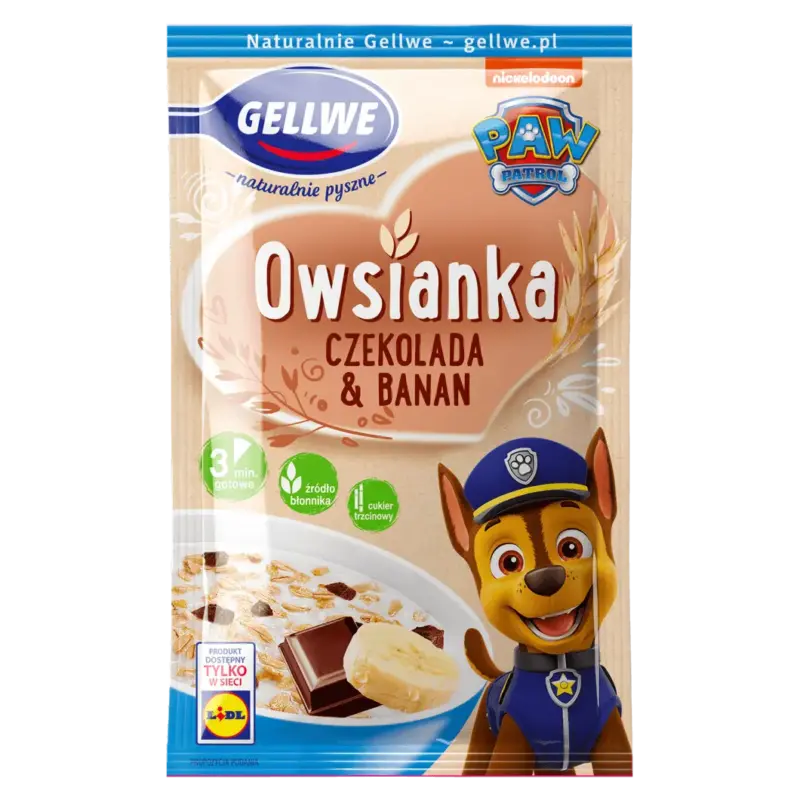 Вівсянка Шоколадно-Бананова PAW PATROL Gellwe Owsianka 45 г Польща