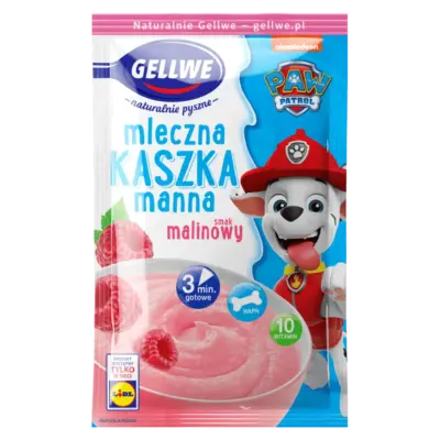 Кашка манна з Малиновим смаком із вітамінами PAW PATROL Gellwe Kaszka 50 г Польща