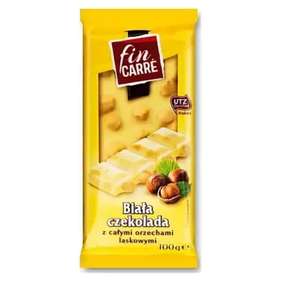 Шоколад білий Nut Fin Carre з цільним лісовим горіхом Німеччина 100 г