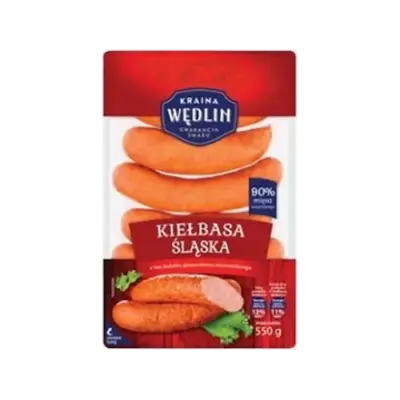 Ковбаса свиняча Kraina Wedlin Kielbasa Slaska — Сілезька, 550 г Польща