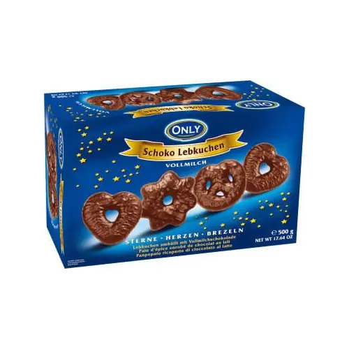 Імбирні пряники в молочному шоколаді Only Schoko Lebkuchen 500 г Австрія