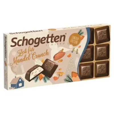 Шоколад молочний Мигдальні Кранчі Schogetten Almond Crunch Німеччина 100г