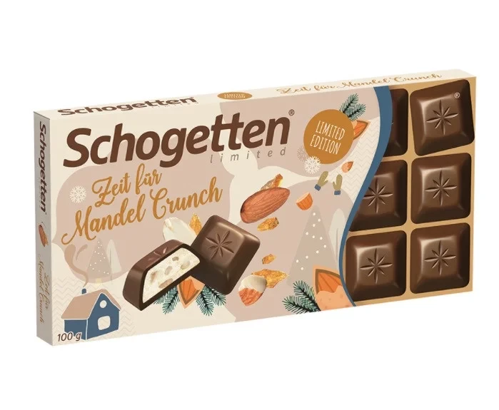 Шоколад молочний Мигдальні Кранчі Schogetten Almond Crunch Німеччина 100г
