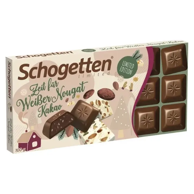 Шоколад молочний з Какао – Білої нугою Schogetten Cocoa White Nougat Німеччина 100г