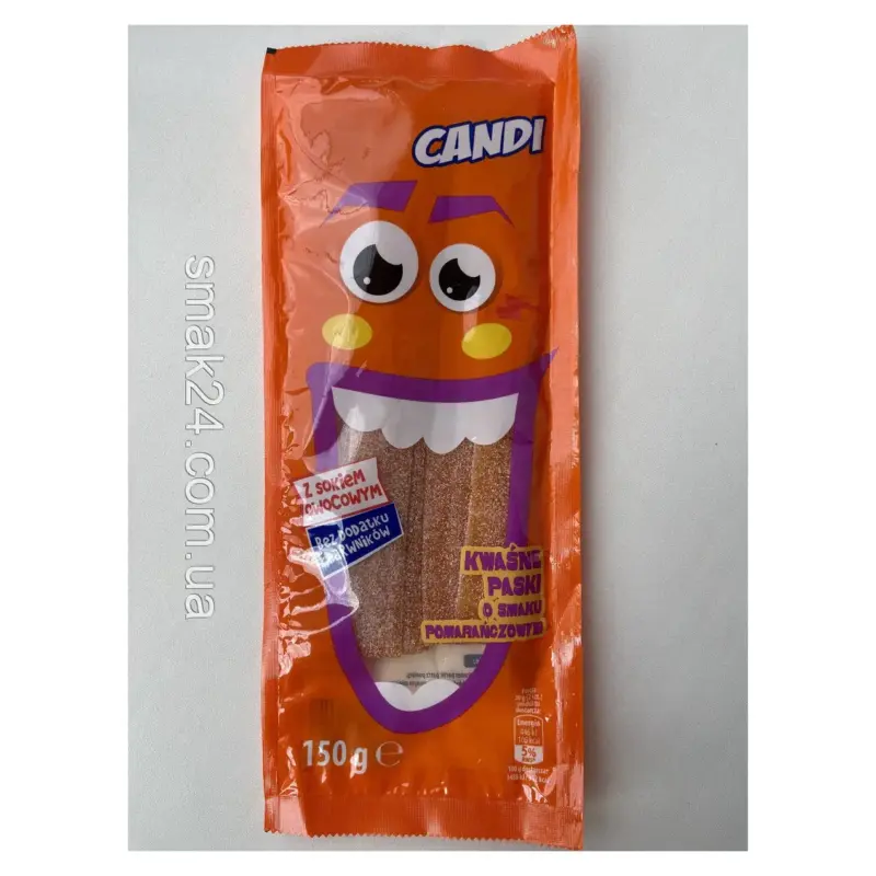 Желейні цукерки кислі зі смаком Апельсину Candi Strawberry 150 г
