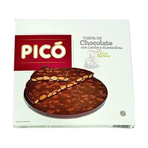 Шоколадний торт (туррон) БЕЗ ГЛЮТЕНУ з мигдалем Pico” Torta de Chocolate con Leche y Almendras 200г Іспанія