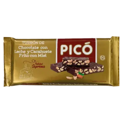 Туррон (Нуга) з молочного шоколаду і смаженого арахісу Pico Turron de chocolate con leche 200 г Іспанія