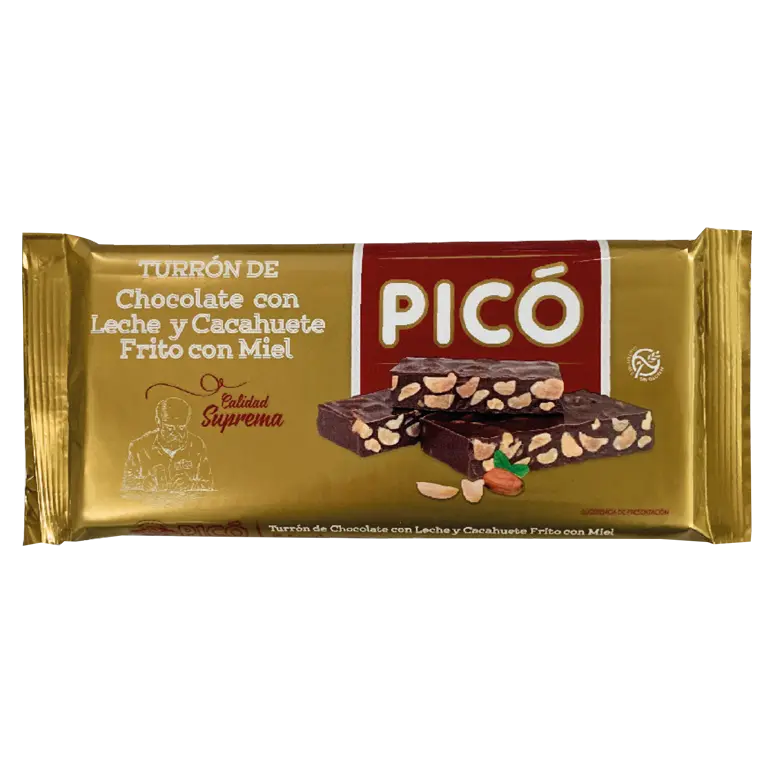 Туррон (Нуга) з молочного шоколаду і смаженого арахісу Pico Turron de chocolate con leche 200 г Іспанія