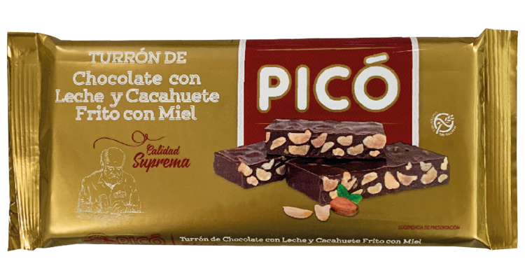 Туррон (Нуга) з молочного шоколаду і смаженого арахісу Pico Turron de chocolate con leche 200 г Іспанія