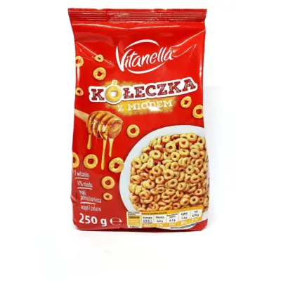 Сухий сніданок "Колечки медові" VitanellaKoleczka z miodem, 250 г Польща