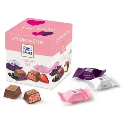 Міні-шоколад Ritter Sport 3 смаку Schokowurfel 192 г (24шт) Німеччина