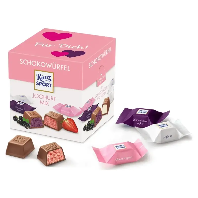 Міні-шоколад Ritter Sport 3 смаку Schokowurfel 192 г (24шт) Німеччина