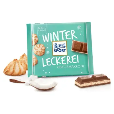 Шоколад Кокосове мигдальне печиво Ritter Sport Kokosmakrone Німеччина 100 г