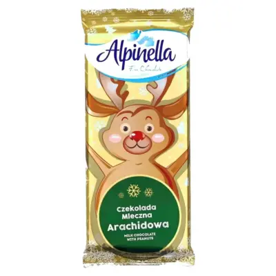 Шоколад молочний з Арахісом "Alpinella" Arachidowa Польща, 90 г