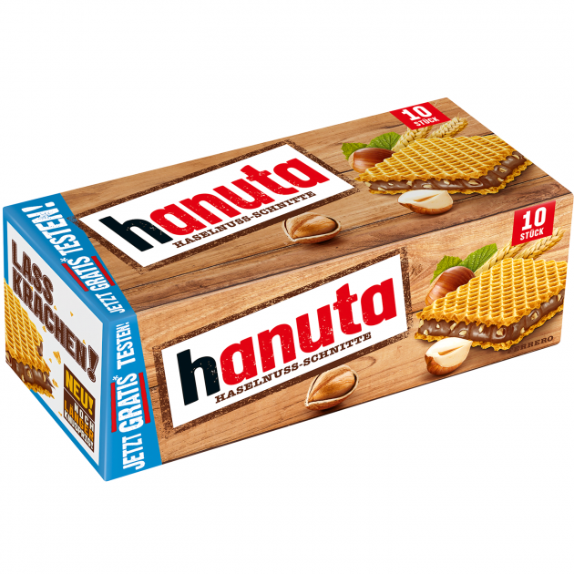 Вафлі Hanuta Haselnuss Schnitten Ferrero (10шт) 242 г Німеччина