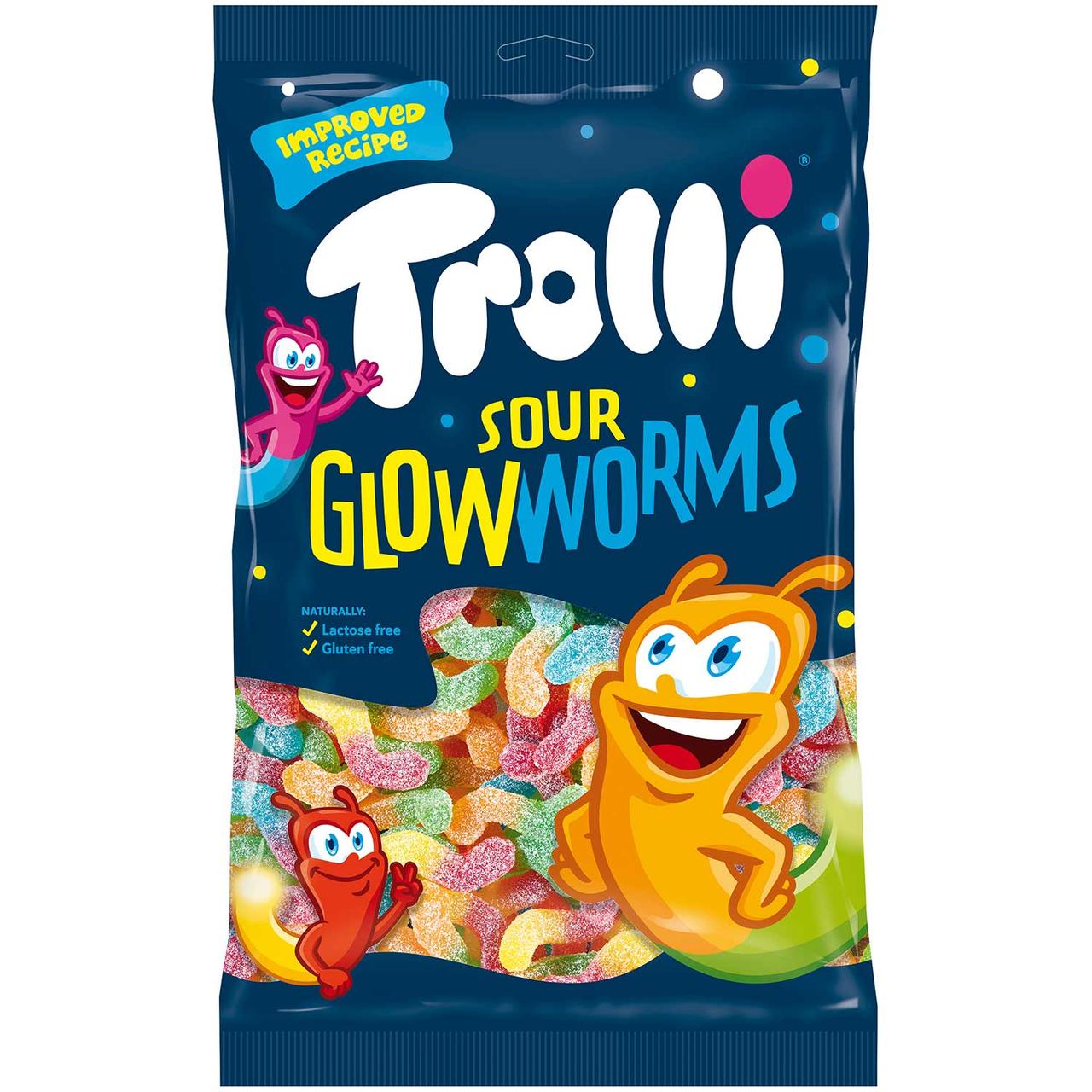 Желейні цукерки Без лактози, Без глютену Кислі Світлячки Trolli Saure Gluhwurmchen Німеччина 200г