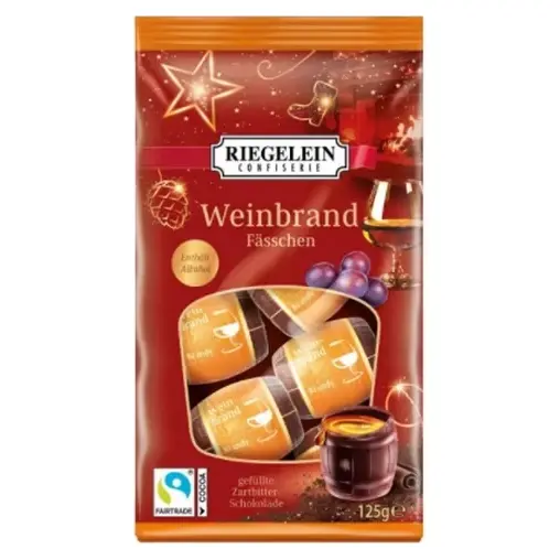Шоколадні барила з Бренді Riegelein Weinbrand Fässchen 125г Німеччина