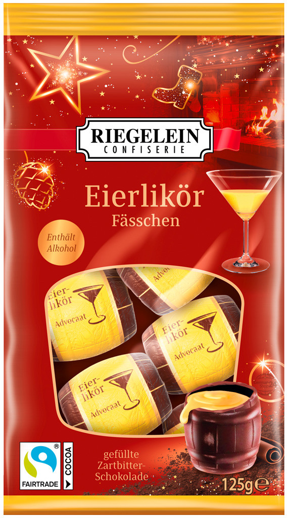 Шоколадні барила з лікером Адвокат Riegelein Eierlikor Fässchen 125г Німеччина
