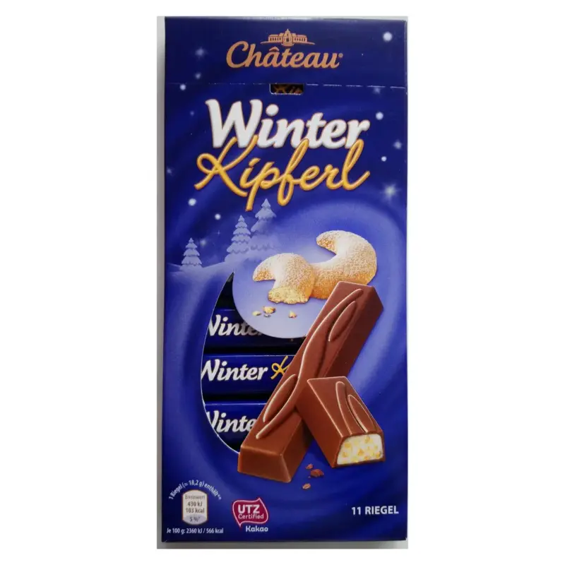 Шоколад з молочним кремом і ванільним печивом Choceur Winter Kipferl (11шт батонч.) Німеччина 200г