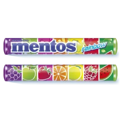 Жувальні драже мікс фруктовий Веселка Mentos Rainbow (7 смаків) 37.5 г