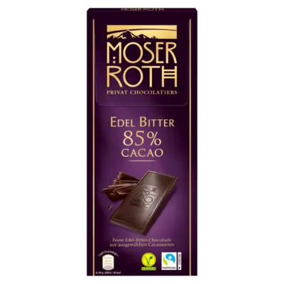 Шоколад чорний Moser Roth Edel Bitter 85% какао Німеччина 125 г