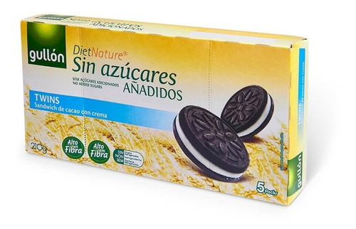 Печиво БЕЗ САХАРА Какао сендвіч з кремом Gullon Diet Nature Sin Azucares Anadidos Twins 210г Іспанія