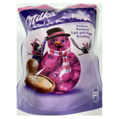 Шоколадні цукерки Milka Bonbons Knister Lait petillant Knetter 86 р Швейцарія