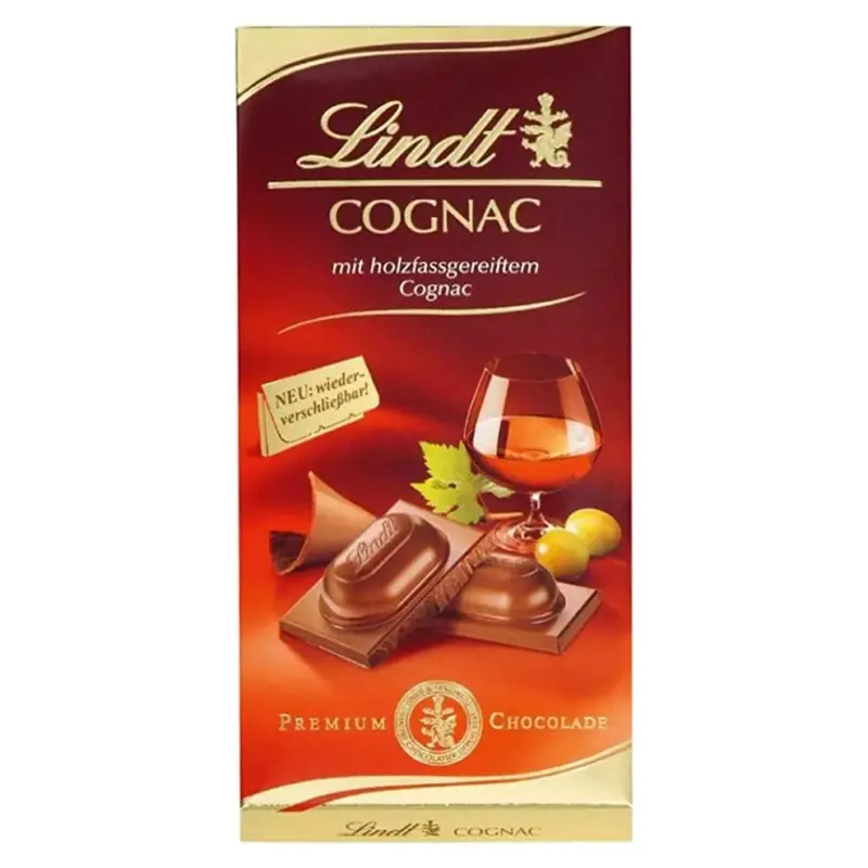 Шоколад молочний з Коньяком Lindt Cognac 100г Німеччина
