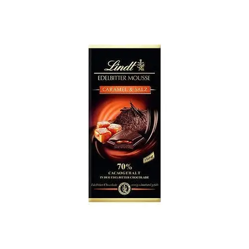 Шоколад Lindt Edelbitter Mousse Caramel Salt 70% 150 г Німеччина