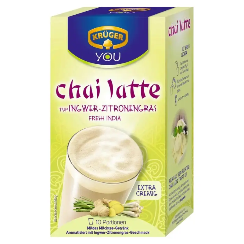 Молочний чай Kruger Chai Latte Ingwer Zitronen (10штх25г) 250г Німеччина