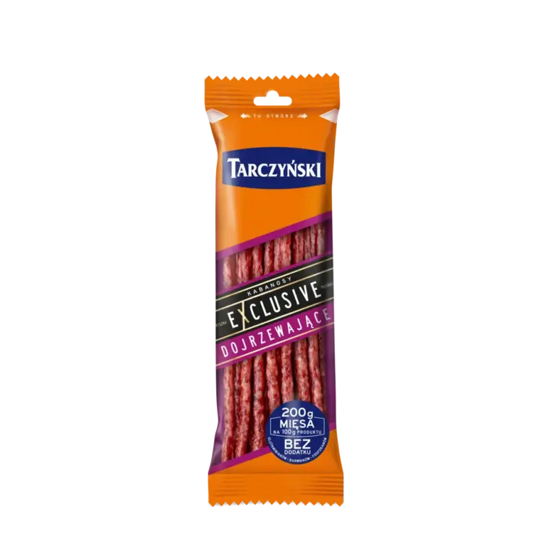 Ковбаски Кабаноски без копчення БЕЗ ГЛЮТЕНА, KABANOSY EXCLUSIVE DOJRZEWAJ ⁇ CE 90 г Польща