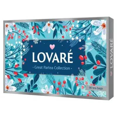 Подарунковий набір чаю Lovare "Great Party" Lovare (18 видів по 5 пак у конверті)