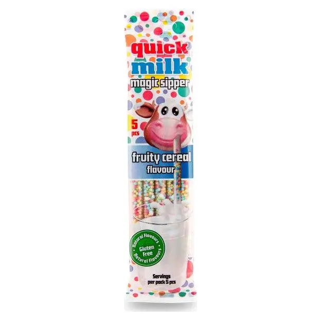 Трубочки для молока Фруктова Quick Milk Fruity Cereal Flavour (5×6г) 5 шт.Польща