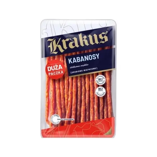 Ковбаски Кабаноски Куринно-Свинні Krakus Kabanosy drobiowo-wieprzowe 250 г Польща