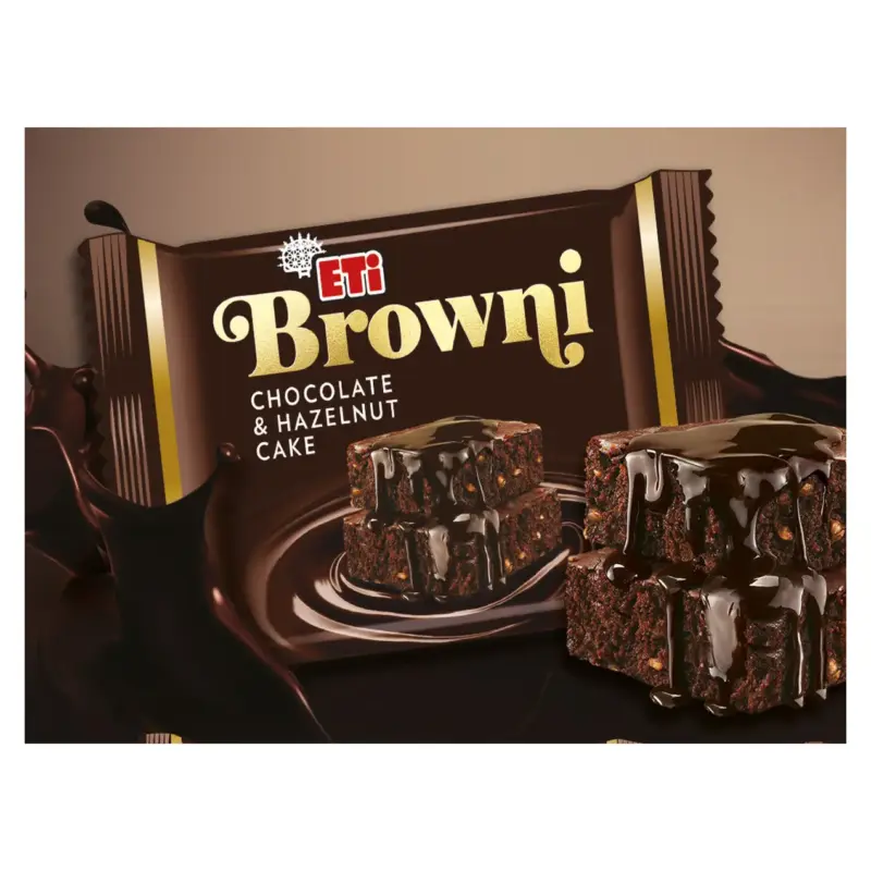 Шоколадно-горіховий торт Брауні, ETI BROWNI Czekolate&Hazelnut 200 г