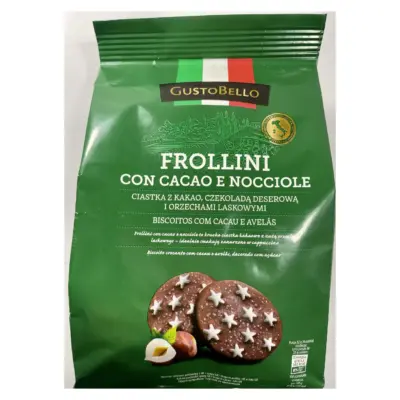 Печиво з какао та фундуком Gusto Bello Frollini con Cacao e nocciole 350 г Італія