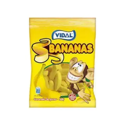 Желейні жувальні цукерки БЕЗ ГЛЮТЕНА Vidal Bananas 90 г