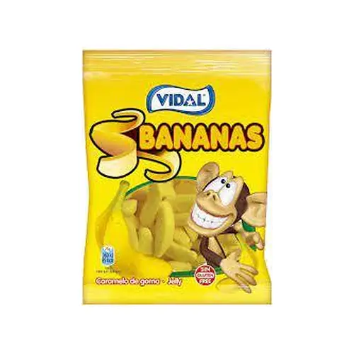 Желейні жувальні цукерки БЕЗ ГЛЮТЕНА Vidal Bananas 90 г
