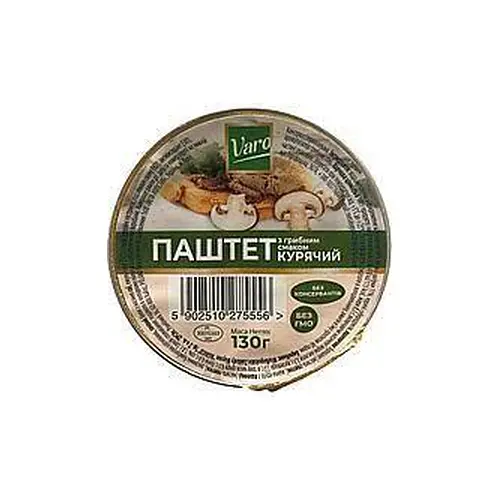 Паштет курячий із грибами Varo Польща 130 г