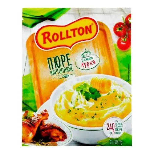 Пюре картопляне швидкого приготування зі смаком курки Rollton 40г