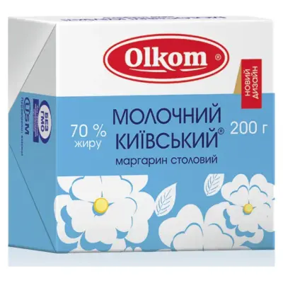 Маргарин молочний Київський 70% Olkom 200 г Україна