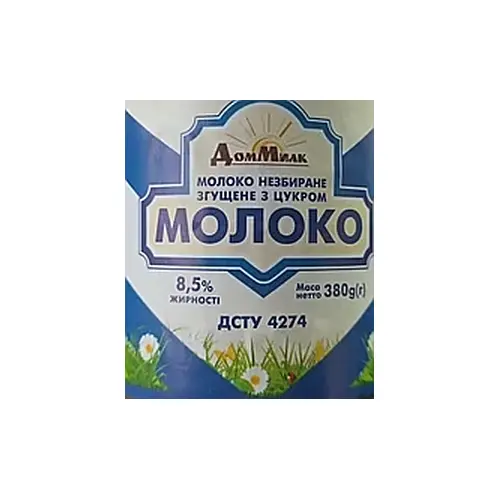 Згущене молоко Дім Мілк ДСТУ 4274 8,5% Україна 380г
