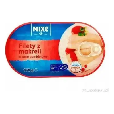 Філе макрелі (скумбрії) NIXE Filety z makreli в томатному соусі 170 г Польща
