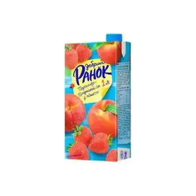 Сік Персиково-Полуничний з м'якоттю Добра Ранок 1л