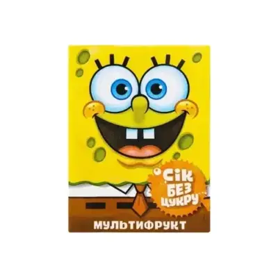 Сік БЕЗ САХАРА Мультифрукт Еко-Сфера Sponge Bob 200 мл