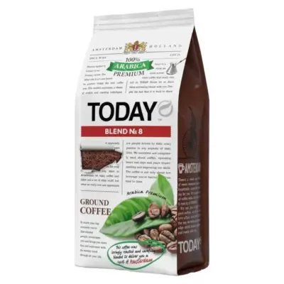 Кава мелена 100% Арабіка Today Blend No8 Ground 200 г Нідерланди