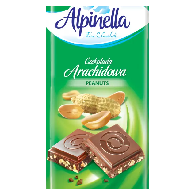 Шоколад “Alpinella”(Альпинелла молочний шоколад з арахісом), Польща, 100г