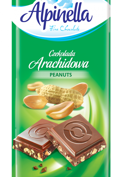 Шоколад "Alpinella"(Альпинелла молочний шоколад з арахісом), Польща, 100г