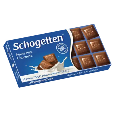 Шоколад "Schogetten Alpine milk Chocolate"(Шогеттен Альпійський молочний), 100г, Германиия