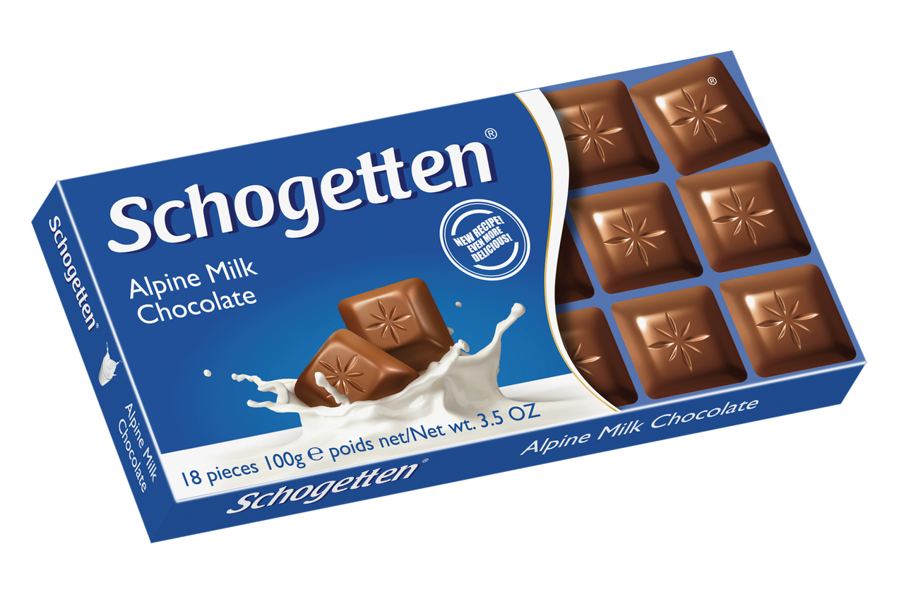 Шоколад "Schogetten Alpine milk Chocolate"(Шогеттен Альпійський молочний), 100г, Германиия